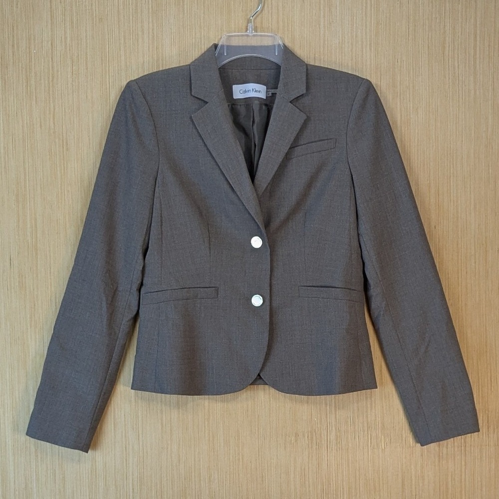 Calvin Klein Womens Office Interview Basics Career Blazer Jacket 4 Tailored